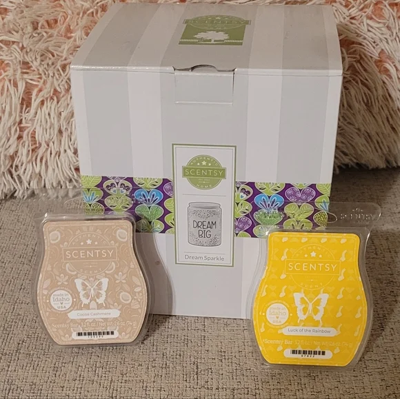 Scentsy Dream Dream Big Pink & Gold - New In Box with 2 Wax Sets - Picture 4 of 11